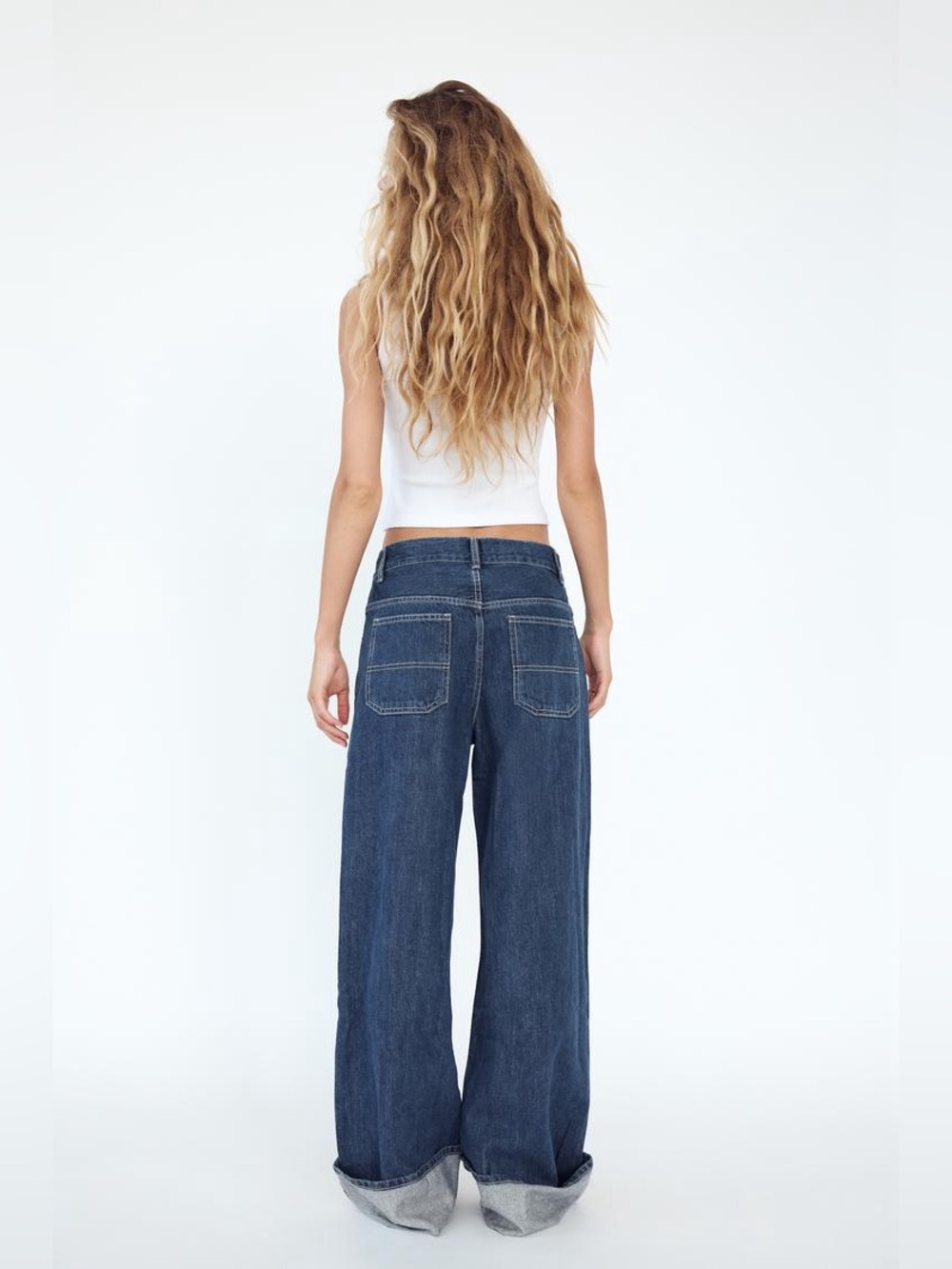 Zara TRF Wide Leg High Waist Jeans US 4 - Picture 5 of 11